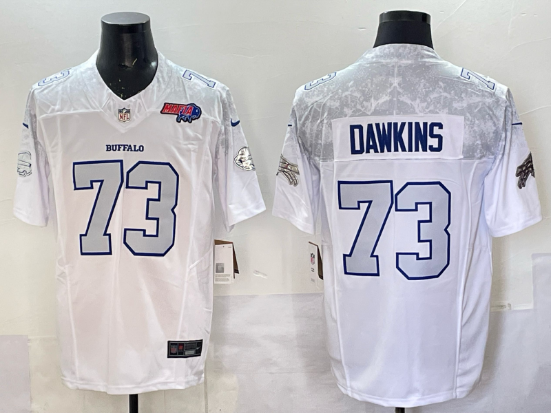 Men Buffalo Bills 73 Dawkins Nike White 2025 Rivalries Collection Limited NFL Jersey 002